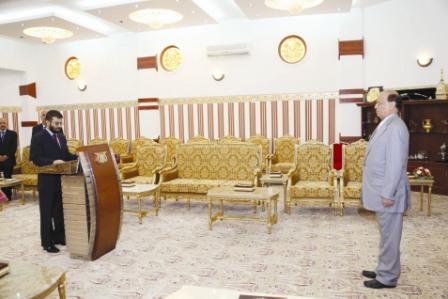 رئيس جهاز الرقابة والمحاسبة يؤدي اليمين الدستورية أمام رئيس الجمهورية أمس